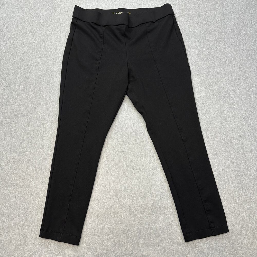 Anne Klein Pants WMNS XL High Rise Tummy Control Seamed Skinny Ankle Black Ponte